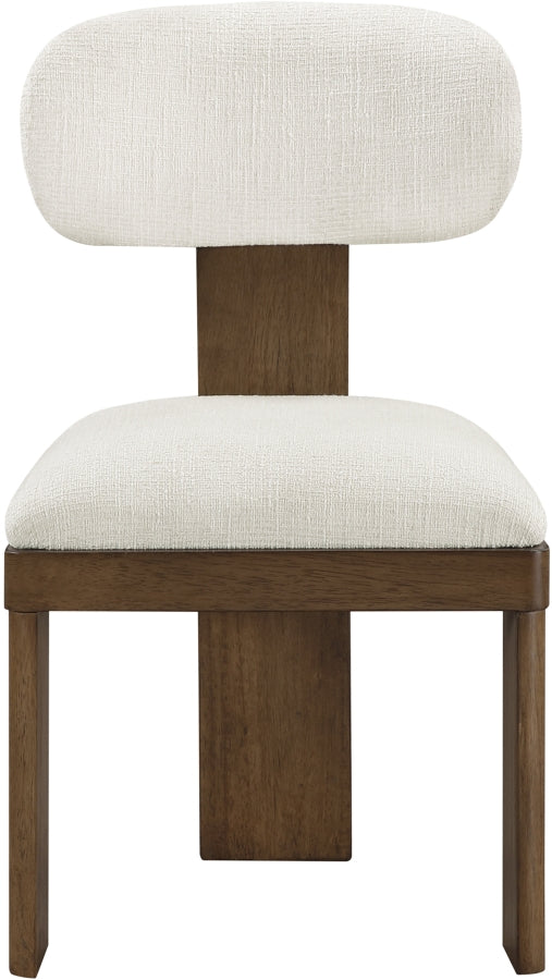 Timbra Linen Textured Fabric Upholstered Dining Chair in Cream, Set of 2 - 11083Cream-C