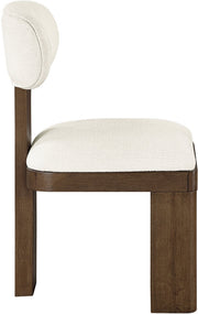 Timbra Linen Textured Fabric Upholstered Dining Chair in Cream, Set of 2 - 11083Cream-C