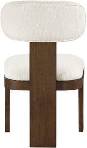 Timbra Linen Textured Fabric Upholstered Dining Chair in Cream, Set of 2 - 11083Cream-C