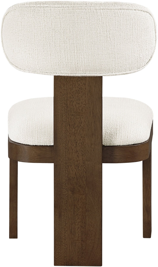 Timbra Linen Textured Fabric Upholstered Dining Chair in Cream, Set of 2 - 11083Cream-C