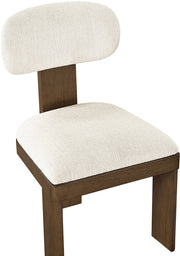 Timbra Linen Textured Fabric Upholstered Dining Chair in Cream, Set of 2 - 11083Cream-C