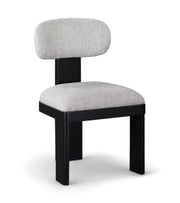 Timbra Linen Textured Fabric Upholstered Dining Chair in Grey, Set of 2 - 11082Grey-C