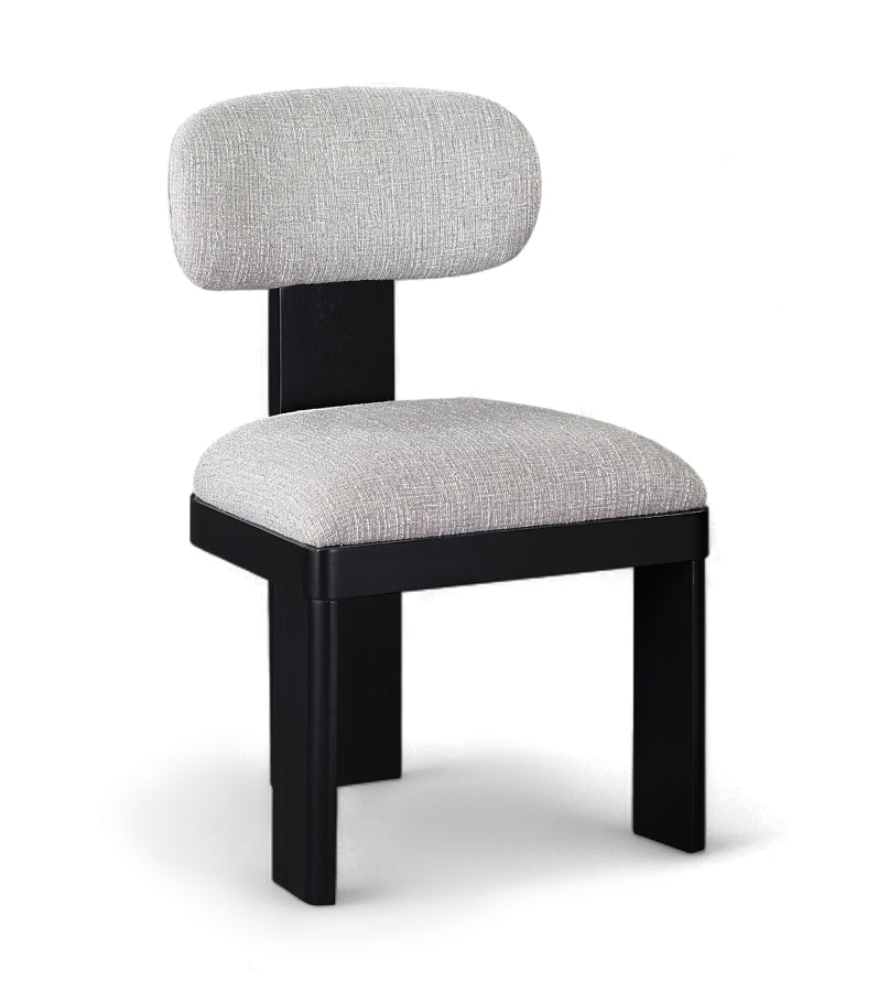 Timbra Linen Textured Fabric Upholstered Dining Chair in Grey, Set of 2 - 11082Grey-C