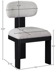 Timbra Linen Textured Fabric Upholstered Dining Chair in Grey, Set of 2 - 11082Grey-C