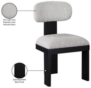 Timbra Linen Textured Fabric Upholstered Dining Chair in Grey, Set of 2 - 11082Grey-C
