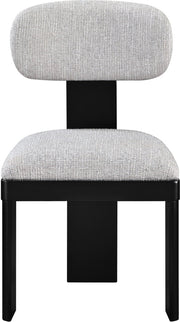 Timbra Linen Textured Fabric Upholstered Dining Chair in Grey, Set of 2 - 11082Grey-C