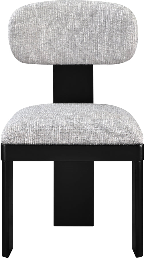 Timbra Linen Textured Fabric Upholstered Dining Chair in Grey, Set of 2 - 11082Grey-C