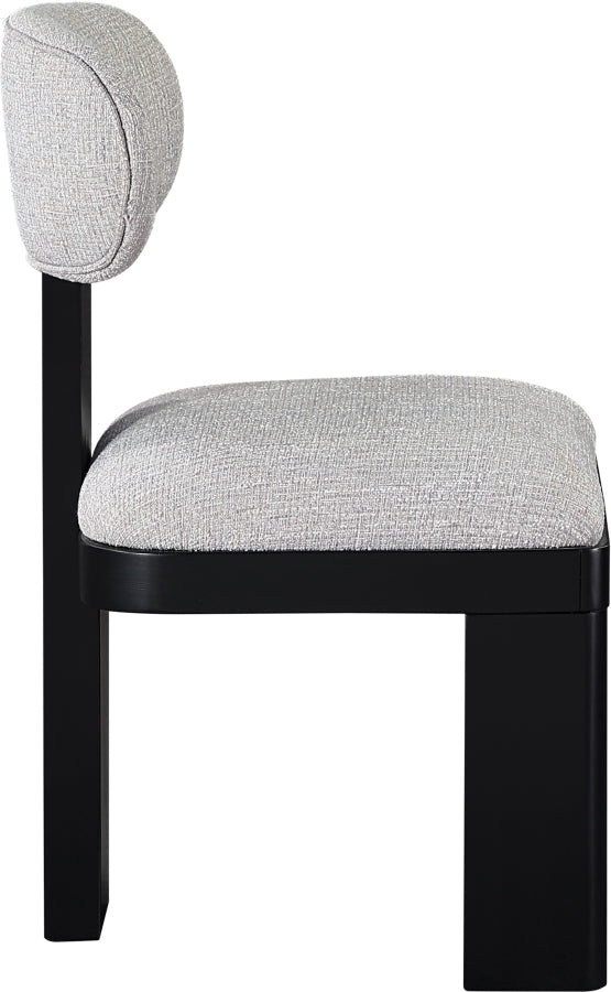 Timbra Linen Textured Fabric Upholstered Dining Chair in Grey, Set of 2 - 11082Grey-C
