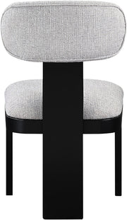 Timbra Linen Textured Fabric Upholstered Dining Chair in Grey, Set of 2 - 11082Grey-C