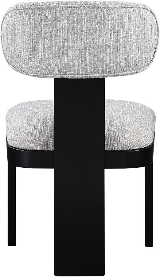 Timbra Linen Textured Fabric Upholstered Dining Chair in Grey, Set of 2 - 11082Grey-C