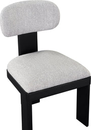 Timbra Linen Textured Fabric Upholstered Dining Chair in Grey, Set of 2 - 11082Grey-C