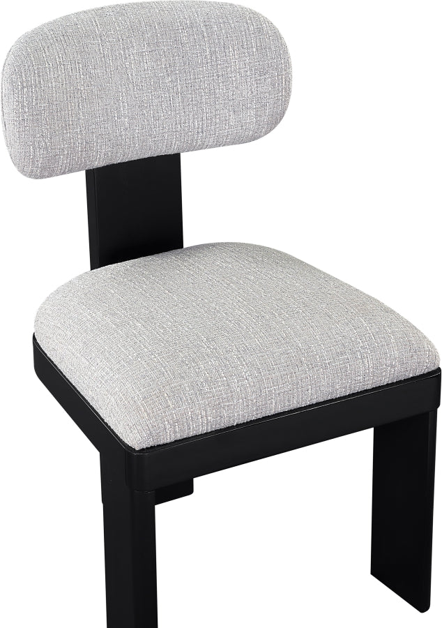 Timbra Linen Textured Fabric Upholstered Dining Chair in Grey, Set of 2 - 11082Grey-C