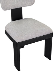 Timbra Linen Textured Fabric Upholstered Dining Chair in Grey, Set of 2 - 11082Grey-C