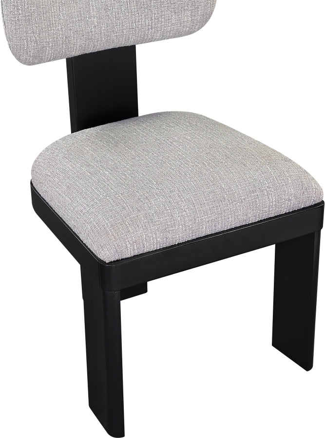 Timbra Linen Textured Fabric Upholstered Dining Chair in Grey, Set of 2 - 11082Grey-C