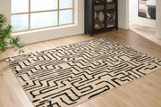 Timworth Black/Beige Washable Large Rug - R408601
