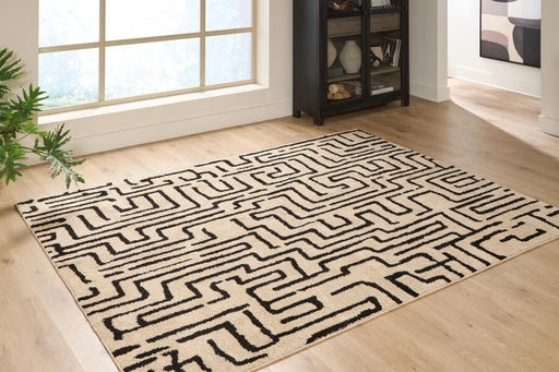 Timworth Black/Beige Washable Large Rug - R408601