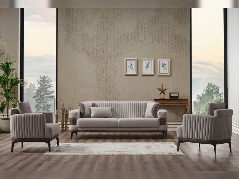 Tina 3-pieces (Sofa & Loveseat & Chair) Livingroom in Cream - 200-SER-TIN-SOFT03-321
