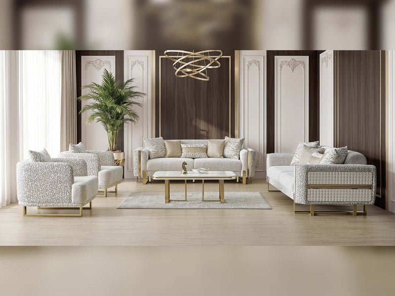 Tina Al 4-pieces (2 Sofa & 2 Chair) Livingroom in Beige - 200-ALT-TIN-3311