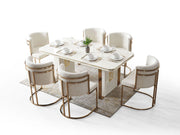 Tina Al Diningroom (Consol With Mirror & Dining Table & 6 Dining Chair) - 200-ALT-TIN-DT-6-SET