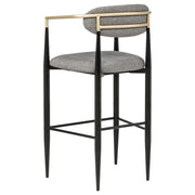 Tina Fabric Upholstered Bar Chair Grey (Set of 2) - 121189