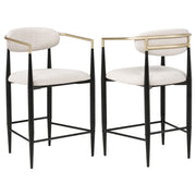 Tina Fabric Upholstered Counter Chair Beige (Set of 2) - 121184