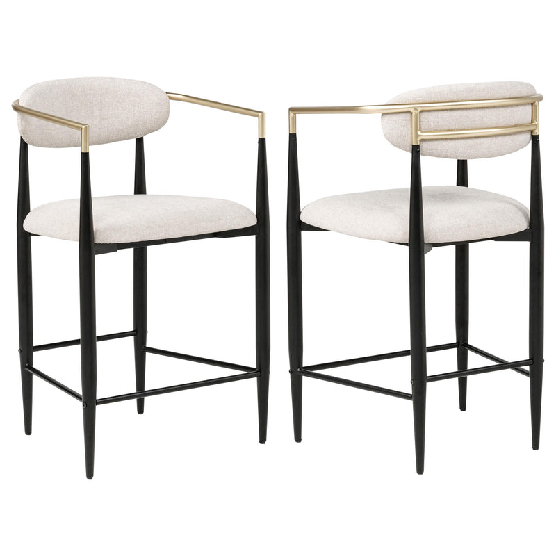 Tina Fabric Upholstered Counter Chair Beige (Set of 2) - 121184
