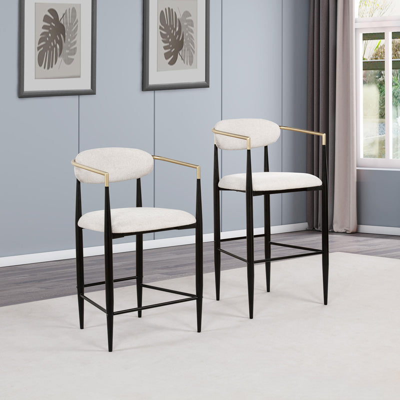 Tina Fabric Upholstered Counter Chair Beige (Set of 2) - 121184