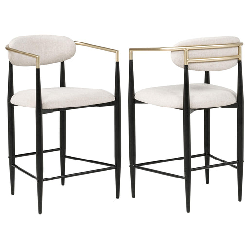 Tina Fabric Upholstered Counter Chair Beige (Set of 2) - 121184