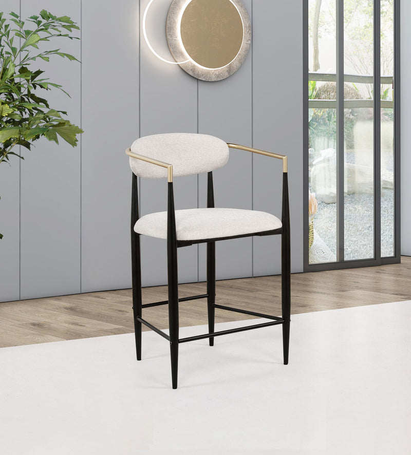 Tina Fabric Upholstered Counter Chair Beige (Set of 2) - 121184