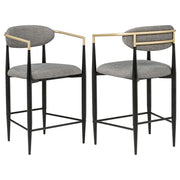 Tina Fabric Upholstered Counter Chair Grey (Set of 2) - 121186