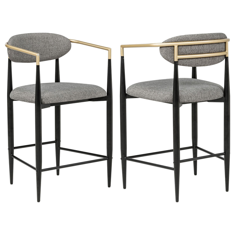 Tina Fabric Upholstered Counter Chair Grey (Set of 2) - 121186