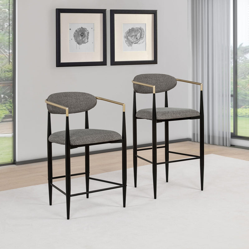 Tina Fabric Upholstered Counter Chair Grey (Set of 2) - 121186
