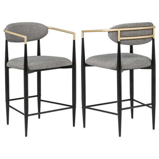 Tina Fabric Upholstered Counter Chair Grey (Set of 2) - 121186