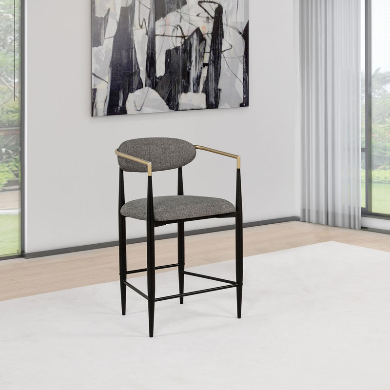 Tina Fabric Upholstered Counter Chair Grey (Set of 2) - 121186