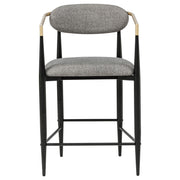 Tina Fabric Upholstered Counter Chair Grey (Set of 2) - 121186