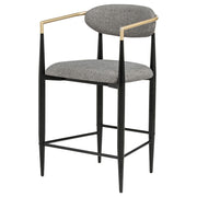 Tina Fabric Upholstered Counter Chair Grey (Set of 2) - 121186