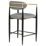 Tina Fabric Upholstered Counter Chair Grey (Set of 2) - 121186