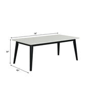 Tina - White Rectangular Shape Dining Table with Faux Marble Top - D213-Table