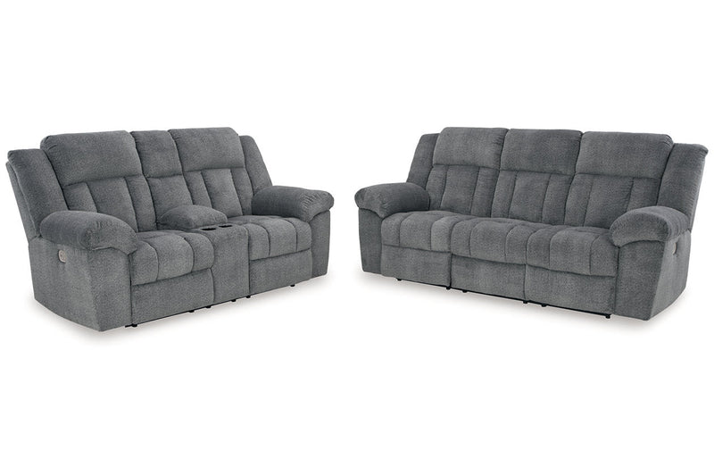 Tip - Off Slate Power Reclining Living Room Set - Gate FurniturePower Reclining Living Room Set