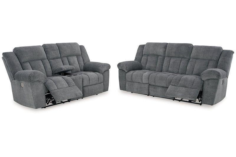 Tip - Off Slate Power Reclining Living Room Set - Gate FurniturePower Reclining Living Room Set
