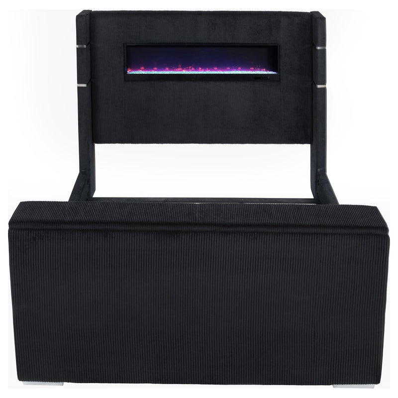 Tisdall California King Flame Visualizer TV Bed Black - 315868BLKKW
