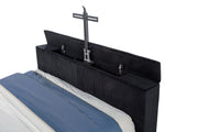 Tisdall Eastern King Flame Visualizer Wingback TV Bed Black - 315868BLKKE