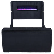 Tisdall Eastern King Flame Visualizer Wingback TV Bed Black - 315868BLKKE