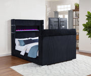 Tisdall Queen Flame Visualizer Wingback TV Bed Black - 315868BLKQ