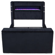 Tisdall Queen Flame Visualizer Wingback TV Bed Black - 315868BLKQ