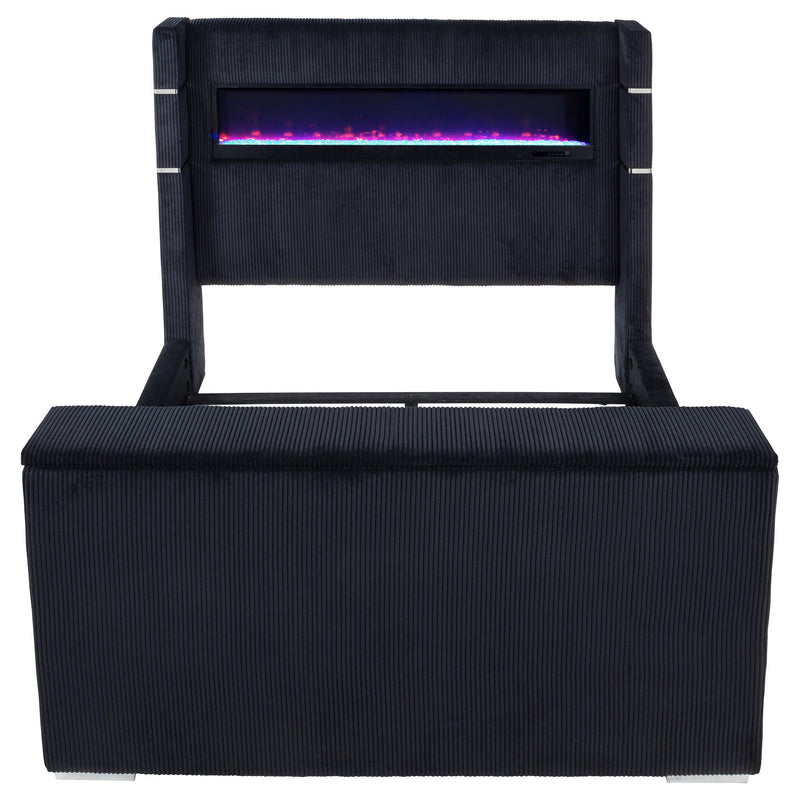 Tisdall Queen Flame Visualizer Wingback TV Bed Black - 315868BLKQ
