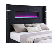 Tisdall Upholstered Cal King Flame Visualizer Bed Black - 306031KW