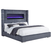 Tisdall Upholstered Cal King Flame Visualizer Bed Grey - 306030KW