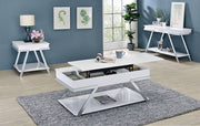 Titus White/Chrome Sofa Table - CM4193WH-S