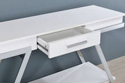 Titus White/Chrome Sofa Table - CM4193WH-S